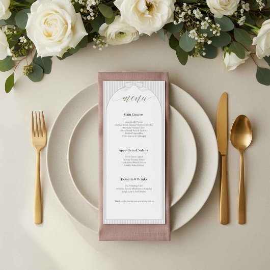 Menu Elegant Minimalist Wedding Modern Arch
