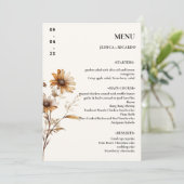 Menu Élégant minimaliste Boho Fleur sauvage table Maria (Debout devant)