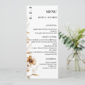Menu Élégant minimaliste Boho Fleur sauvage table Maria (Debout devant)