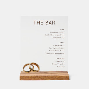 Menu élégant minimaliste de bar en beige