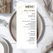 Menu Elégant minimaliste Destination Mariage beige