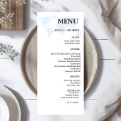 Menu Elégant minimaliste DestinationDusty Blue Mariage