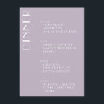 Menu Elégant minimaliste Dusty Lilac Mariage Art Déco<br><div class="desc">Menu minimaliste Mariage Art Déco élégant dans Dusty Lilac</div>