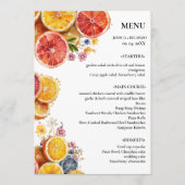 Menu Élégant minimaliste Mariage d'agrumes (Devant)