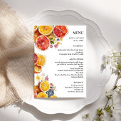 Menu Élégant minimaliste Mariage d'agrumes