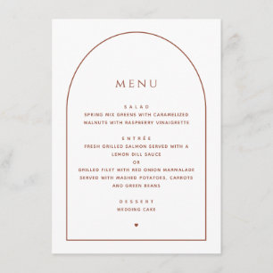 Menu Élégant minimaliste Mariage Dîner De Réception A