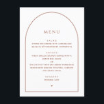 Menu Élégant minimaliste Mariage | Dîner De Réception A<br><div class="desc">Elevez vos tables de réception avec cette élégante carte de menu en arches mariage, avec typographie minimaliste et arche moderne. Le design comprend des détails en terre cuite brun foncé et en arc de cercle, ajoutant une touche chaleureuse et élégante qui s'associe à merveille à un décor rustique, boho ou...</div>