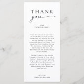 Menu Élégant minimaliste Merci Mariage moderne (Dos)