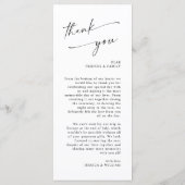 Menu Élégant minimaliste Merci Mariage moderne (Dos)