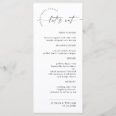 Menu Élégant minimaliste Merci Mariage moderne (Devant)