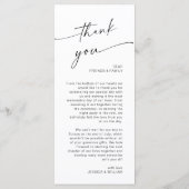 Menu Élégant minimaliste Merci Mariage moderne (Dos)