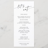 Menu Élégant minimaliste Merci Mariage moderne (Devant)