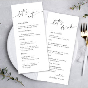 Menu Élégant minimaliste moderne Mariage Boissons &