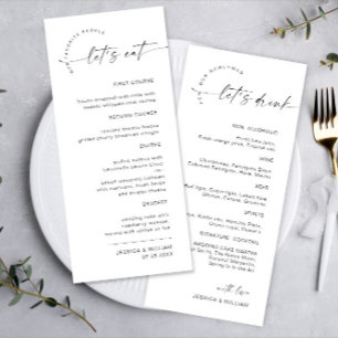Menu Élégant minimaliste moderne Mariage Boissons &