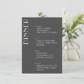 Menu Elégant minimaliste noir blanc Art déco Mariage (Debout devant)