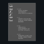 Menu Elégant minimaliste noir blanc Art déco Mariage<br><div class="desc">Menu minimaliste Mariage Art Déco élégant en noir et blanc</div>