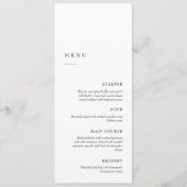 Menu Élégant Minimaliste Noir & Blanc | Dîner de Mariag (Devant)