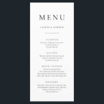 Menu Élégant minimaliste noir et blanc I plat<br><div class="desc">Elégant et moderne,  menu plat minimaliste noir et blanc. Menu entièrement personnalisable pour votre mariage ou événement.</div>