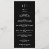 Menu Élégant minimaliste noir et blanc Mariage (Devant)