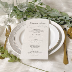 Menu Élégant minimaliste rustique Mariage botanique