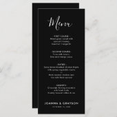 Menu Élégant minimaliste simple Mariage moderne (Devant / Derrière)