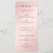 Menu Elegant Modern Blush Pink Grey Wedding (Voorkant)