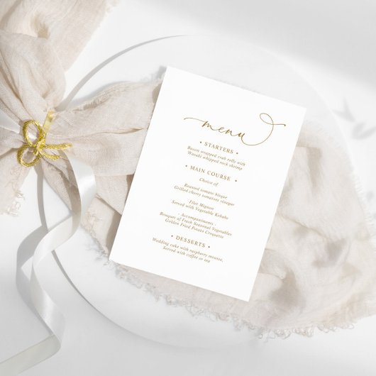 Menu Elegant Modern Calligraphy Wedding