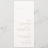 Menu Elegant Modern Ivory & Beige Wedding (Devant)