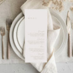 Menu Elegant Modern Ivory & Beige Wedding<br><div class="desc">Design features an handwritten font and modern minimalist design. Designed to coordinate with for the «SERENA» Wedding Invitation Collection. To change details, click «Personalize». To move the text or change the size, font, or color, click «Click to customize further» It. View the collection link on this page to see all...</div>