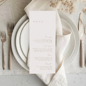 Menu Elegant Modern Ivory & Beige Wedding