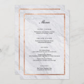 Menu Elegant Modern Marble & Roos Gold Wedding (Voorkant / Achterkant)