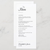 Menu Elegant Modern Rustic Wedding (Voorkant / Achterkant)