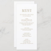 Menu Élégant moderne blanc Mariage simple (Devant / Derrière)