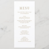 Menu Élégant moderne blanc Mariage simple (Devant)