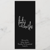 Menu Élégant moderne élégant Personnalisé Nom Mariage M (Dos)