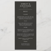 Menu Élégant Moderne Éléments simples Mariage (Devant)