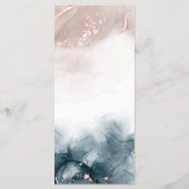 Menu Élégant moderne Encre d'alcool Or Blush Bleu Minim (Dos)