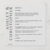 Menu Élégant moderne fumée Mariage noir (Devant)