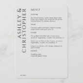 Menu Élégant moderne fumée Mariage noir (Devant)
