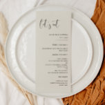 Menu Élégant moderne Lumière vert Sage mangeons mariage<br><div class="desc">Mangeons ! menu mariage ou réception. Une typographie moderne et une couleur verte sage tendance pour votre papeterie mariage : choisissez cette suite de mariage simple et élégante. Entièrement personnalisable : vous pouvez modifier l'arrière - plan ainsi que la couleur du texte comme vous le souhaitez.</div>