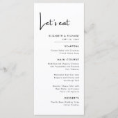 Menu Élégant & Moderne Mariage en noir et blanc Let's e (Devant)
