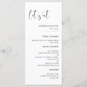 Menu Elégant & moderne noir et blanc Mangeons mariage (Devant)