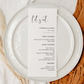 Menu Elégant & moderne noir et blanc Mangeons mariage