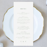 Menu Élégant Monogramme blanc vert Sage simple<br><div class="desc">menu mince pour correspondre à la collection *si vous voulez plus d'options papier cette conception peut être transférée à un programme mince *ou pour plus d'aide contactez-moi</div>