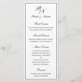 Menu Élégant Monogramme formel Mariage traditionnel (Devant)