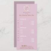 Menu Élégant Monogramme Holographique Liste de prix ros (Devant / Derrière)