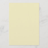 Menu Élégant Monogramme Jaune Beurre Mariage Moderne (Dos)