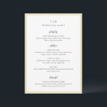 Menu Élégant Monogramme Jaune Beurre Mariage Moderne<br><div class="desc">Menus de mariage modernes présentant un design épuré avec des polices serif et script.</div>