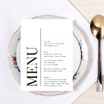 Menu Élégant Monogramme noir blanc Mariage GRAND<br><div class="desc">Célébrez la beauté intemporelle de l'amour avec mon exquise Premium Classic Modern Elegant Names / Monogram Black & White Mariage Collection. Élevez votre journée spéciale à un nouveau niveau de sophistication et de charme, lorsque vous commencez votre voyage ensemble en couple. Chez Phrosne Ras Design Zazzle, nous comprenons que chaque...</div>