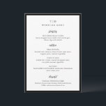 Menu Élégant Monogramme noir et blanc Mariage moderne<br><div class="desc">Menus mariages modernes avec un design épuré avec des polices serif et script.</div>